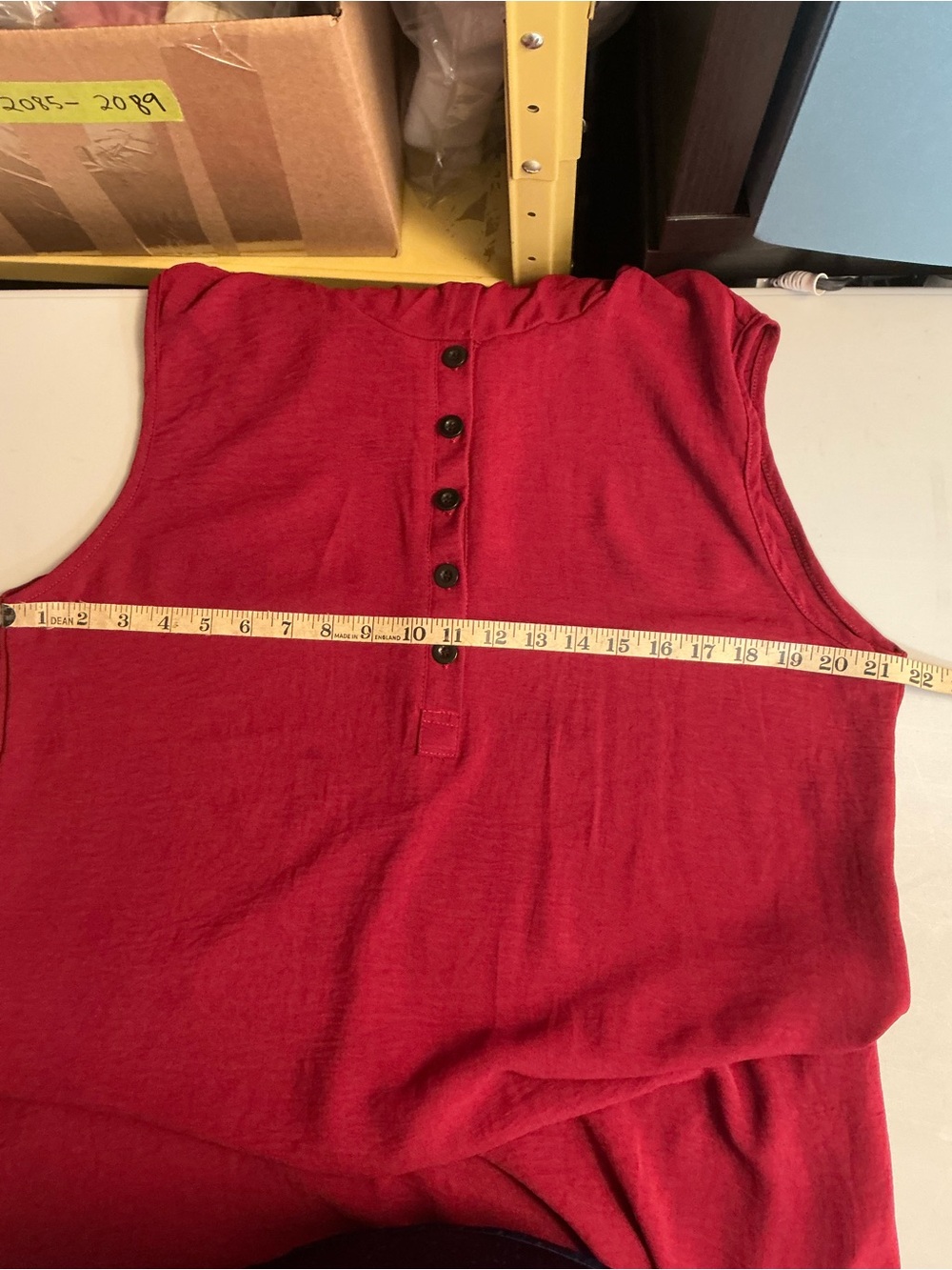 2378-Boho Oversized Hooded Harem Jumpsuit Sleeveless Henley Red Large - Picture 9 of 10